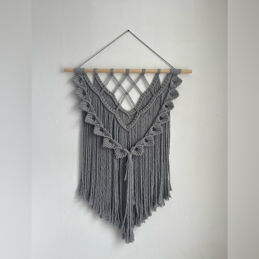 Gray Macramé Wall Hanging - Home Wall Decor